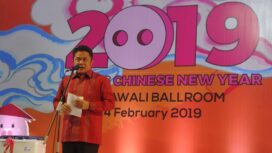 gubernur sumsel, herman deru dalam malam perayaan imlek 2019