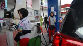 SPBU Pertamina Coco Kenten kini sudah bisa transaksi elektronik seperti dengan e-money, My Pertamina dan T-Cash dari Telkomsel (foto : Urban Id) 