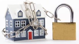 Ilustrasi rumah digembok