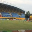 Jalannya pertandingan Sriwijaya FC vs Perserang Banten di Stadion Gelora Sriwijaya Jakabaring, Minggu (23/6)