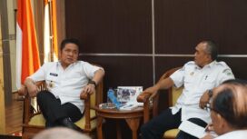 Gubernur Sumsel Herman Deru saat menerima audiensi Dewan Pimpinan Daerah (DPD) Organda di ruang tamu gubernur, Rabu (19/6).