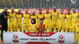 Skuat Sriwijaya FC saat sesi foto bersama saat pertandingan PSGC Ciamis kemarin. (Foto: Instagram Sriwijaya FC)