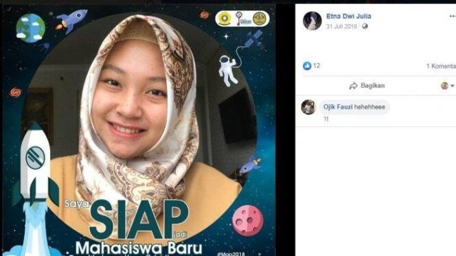 
					Etna Dwi Julia, mahasiswi Kedokteran Gigi Universitas Sriwijaya (Unsri) yang meninggal dunia dalam kecelakaan maut di Palembang, Sumatera Selatan, Kamis (15/8/2019) sekitar pukul 20.00 WIB. - Tangkap Layar Facebook @Etna Dwi Julia