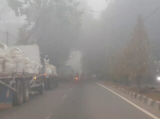 Kondisi kabut asap pagi pukul 06.10 di Palembang