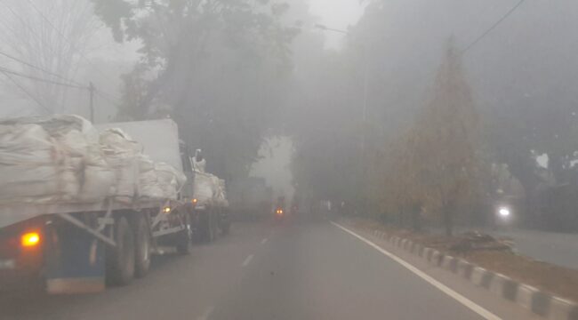 Kondisi kabut asap pagi pukul 06.10 di Palembang