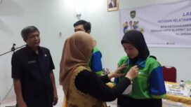 Pps Kepala Cabang BPJS Palembang, Utaminingsih saat membuka pelatihan vokasi di UPTD Disnakertras Sumsel.