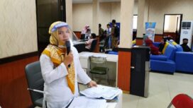 Suasana Pelayanan Dukcapil Muara Enim Dengan Protokol Kesehatan (Dok. KORDANEWS)