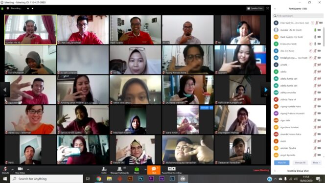 
					Edukasi virtual Telkomsel dengan mahasiswa Unsri. (Foto. Istimewa)