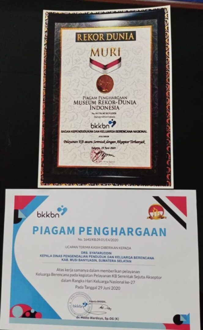 
Muba Turut Andil Pecahkan Rekor MURI Pelayanan KB Akseptor Terbanyak