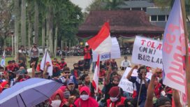 Persatuan FSB NIKEUB Datangi Kantor DPRD Sumsel Tolak Omnibus Law (Dok. Urban Id)