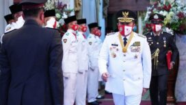 Gubernur Sumsel Herman Deru Bertindak Sebagai Inspektur upacara HUT RI ke 75 (Dok. Humas Pemprov Sumsel)