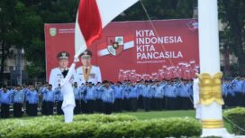 Suasana Upacara HUT RI ke 74 di Griya Agung Palembang (Dok. KORDANEWS)