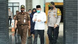 Bupati OKU Timur HM Kholid Mawardi Bersama Forkompinda Kampanyekan Pencegahan Coronavirus (Dok. Humas OKUT)