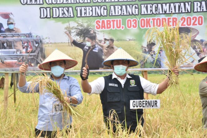 
Semangati Petani, Herman Deru Panen Raya di Banyuasin