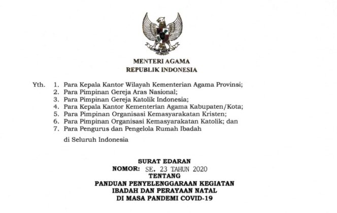 
					Kemenag Terbitkan Panduan Ibadah Natal di Masa Pandemi, Ini Ketentuannya