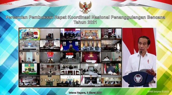 
Presiden Jokowi Buka Rakornas Penanggulangan Bencana Tahun 2021