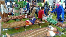 Suasana Pasien usai diungsikan dari Gedung RSUD (Foto : Istimewa)