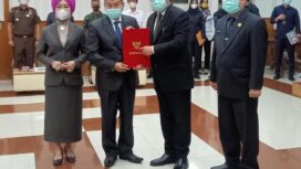 PJ bupati Nasrun Umar Lantik PJ Sekda Muara Enim (Foto. Andi)