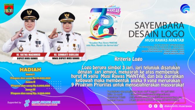 
HUT Musi Rawas ke-78, Diskominfo Gelar Lomba Desain Logo “Musi Rawas Mantab”