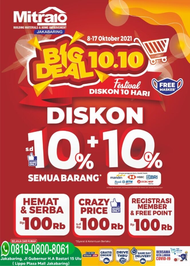 
					Mitra10 Jakabaring Gelar Big Sale 10.10 Festival Diskon 10 Hari