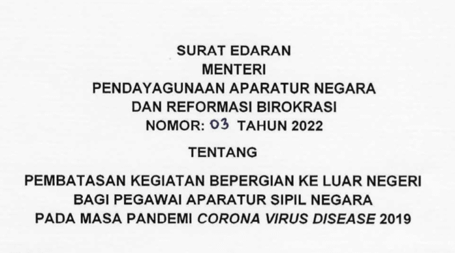 
Menteri PANRB Terbitkan Ketentuan Pembatasan Bepergian ke Luar Negeri Bagi ASN