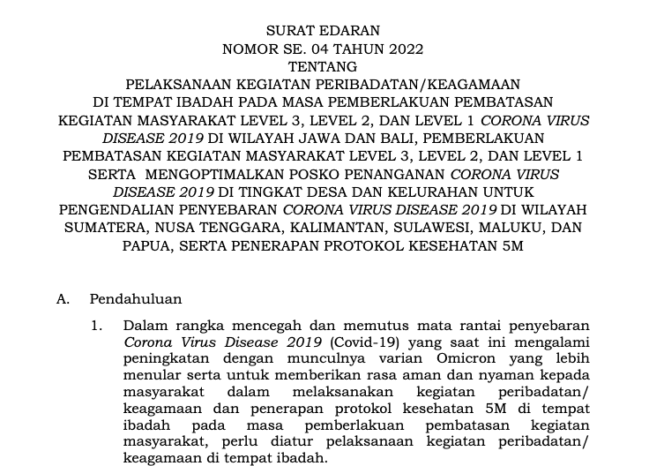 
Menag Terbitkan Edaran Terbaru Mengenai Pelaksanaan Kegiatan Keagamaan di Masa Pandemi