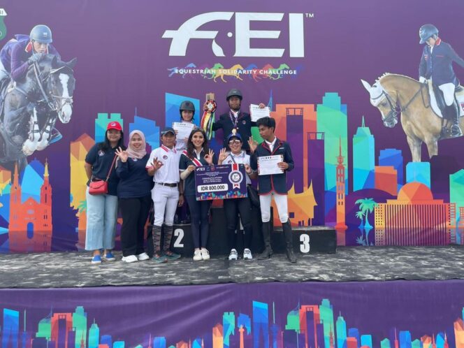 
Tim Atlet Berkuda 3D Stable Sumsel Raih Medali di Kejuaraan Equestrian Solidarity Challange Jumping Series 2