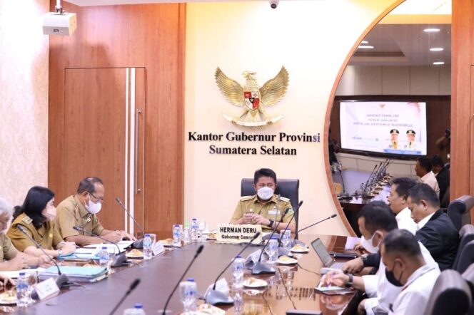 
Rapat Bersama Satuan Tugas PEN dari  Mabes Polri, Herman Deru Paparkan Strategi Sumsel Pemulihkan Ekonomi