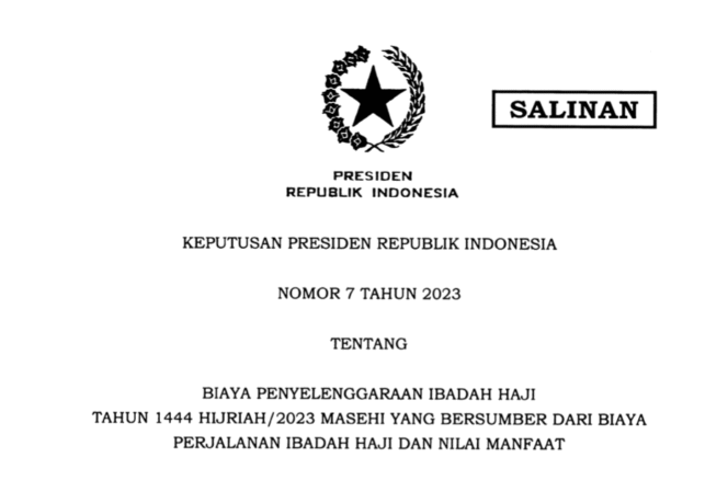 
Pemerintah Terbitkan Keppres Biaya Penyelenggaraan Ibadah Haji 1444 H