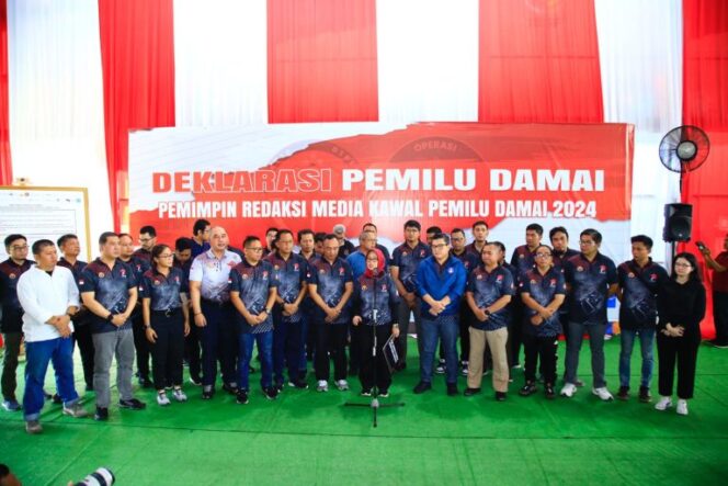 
					Polri, Dewan Pers, dan Pimpinan Media Deklarasi Pemilu Damai 2024