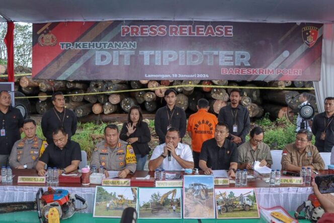 
Bareskrim Polri Ungkap Kasus Ilegal Logging di Kalimantan, Ribuan Kayu Dijual ke Jatim