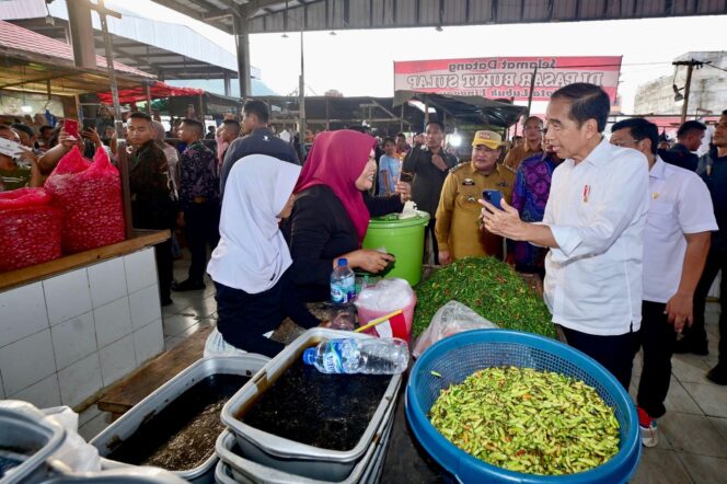 
Akhiri Kunjungan Kerja di Sumsel, Presiden Jokowi Tinjau Harga Sembako di Pasar Bukit Sulap Kota Lubuk Linggau