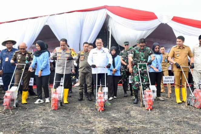 
Dukung Program Pemerintah Swasembada Pangan, Sekda Edward Candra Bersama Kapolda Tanam Jagung Serentak di Ogan Ilir