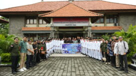 Rombongan Paskibraka Pali di Kantor Kesbangpol Bali. Foto : Istimewa