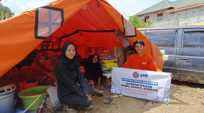 Bantuan Bencana yang dikumpulkan Per-Maskot Palembang dari masyarakat sudah berada di lokasi bencana. Foto : Istimewa