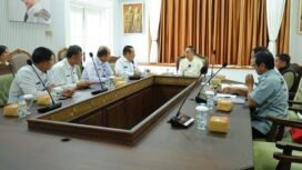 Wali Kota Palembang, Ratu Dewa, saat beraudiensi dengan kepala Badan Narkotika Nasional provinsi Sumsel, Brigjenpol Hissar Siallagan pada Jumat, 9 Januari 2026.