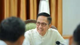 Wali Kota Palembang, Ratu Dewa, saat beraudiensi dengan Kepala Badan Narkotika Nasional provinsi Sumsel, Brigjenpol Hissar Siallagan pada Jumat, 9 Januari 2026/ist.