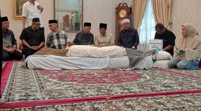 Rumah Duka almarhum Kms. H. Abdul Halim Ali atau yang akrab disapa Haji Halim di Jalan Dr. M. Isa, pada Kamis, 22 Januari 2026/ist.
