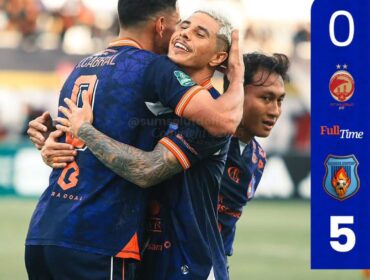 Pemain Sumsel United saat selebrasi. Foto : Instagram/Sumsel United