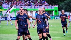 Para punggawa Sumsel United saat melakukan selebrasi. Foto : Istimewa