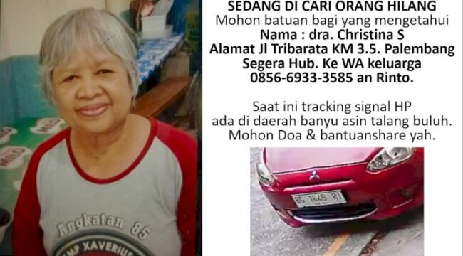 Lansia di Palembang yang diculik, Foto : Istimewa