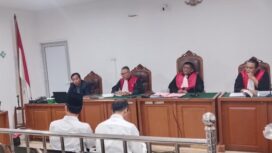 Harnojoyo saat menjalani persidangan di Pengadilan Negeri Tipikor Palembang/handout