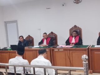 Harnojoyo saat menjalani persidangan di Pengadilan Negeri Tipikor Palembang/handout