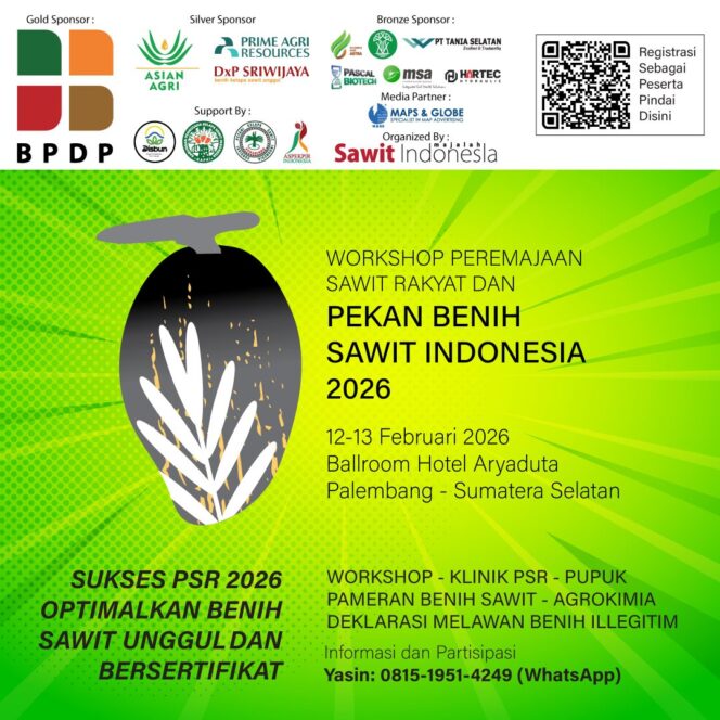 
Pekan Benih Sawit 2026 yang digelar pada 12–13 Februari di Hotel Aryaduta. Foto : Istimewa