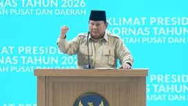 Presiden Prabowo Subianto memberikan sambutan di Rakornas Pemerintah Pusat dan Daerah Tahun 2026. Foto: You Tube Kemendagri RI
