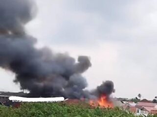 Kebakaran besar terjadi di Lorong Manggar, Boom Baru Palembang pada Minggu, 1 Maret 2026/Instagram: palembang_istimewa
