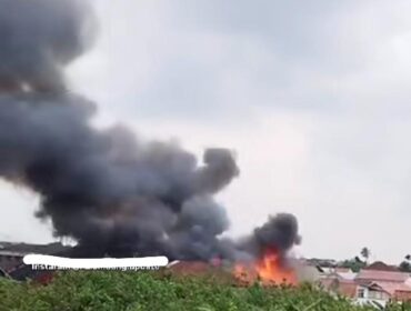 Kebakaran besar terjadi di Lorong Manggar, Boom Baru Palembang pada Minggu, 1 Maret 2026/Instagram: palembang_istimewa
