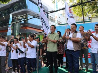 Ratusan warga Palembang resmi diberangkatkan mengikuti program Mudik Nyaman Bersama Pegadaian pada Kamis, 12 Maret 2026/ist.