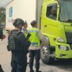 Polda Sumsel saat menggelar patroli truk sumbu tiga. Foto : Polda Sumsel