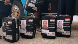 Sejumlah koper jemaah calon haji 2022 kloter embarkasi Palembang (Foto : Abdullah Toriq/Urban. Id)
